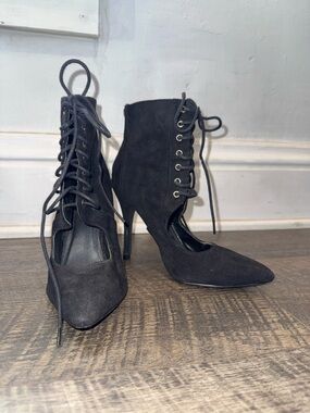 Ankle Lace-Up Stiletto Booties